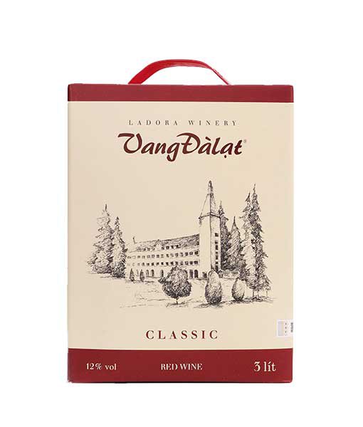Vang đà lạt hộp 3 lít Classic đỏ